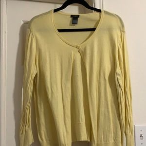 Ann Taylor Yellow Cardigan XL